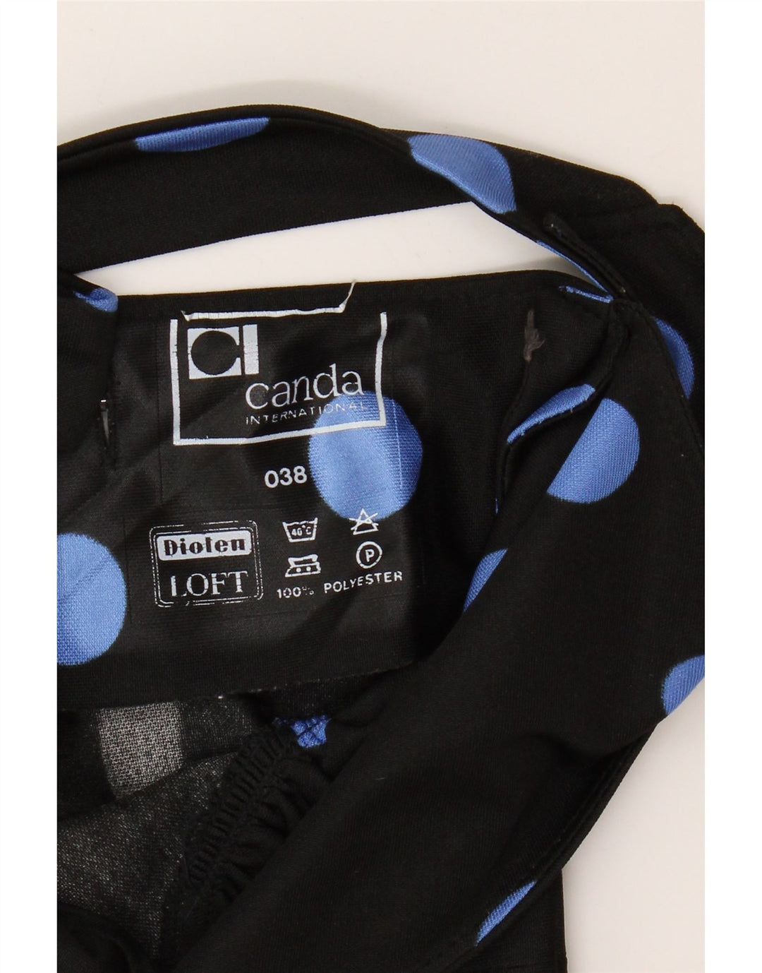 Vestido maxi feminino Canda frente única EU 38 poliéster manchado preto médio