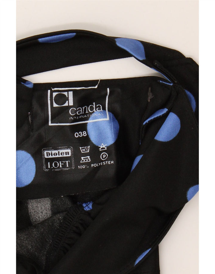 Vestido maxi feminino Canda frente única EU 38 poliéster manchado preto médio