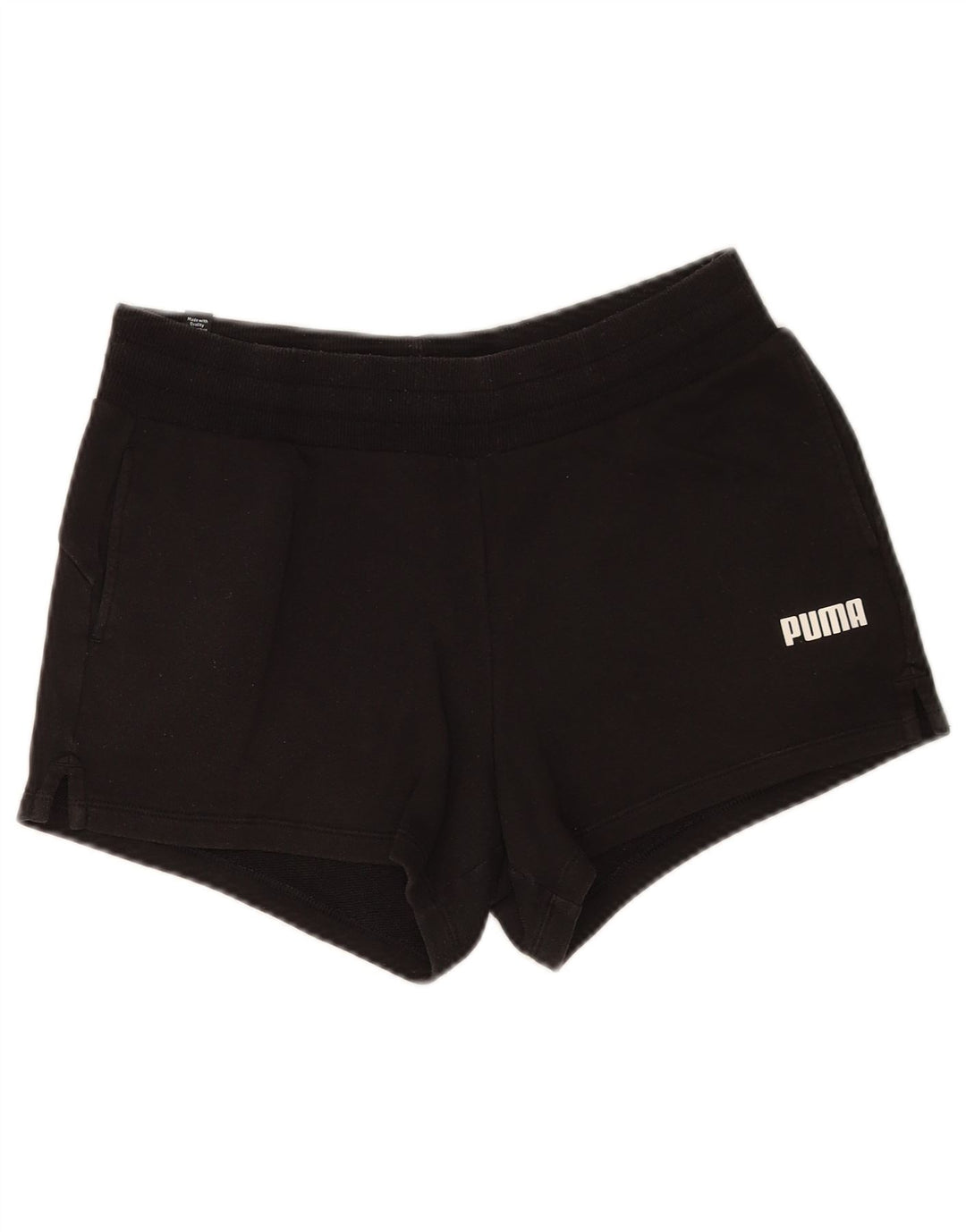 Shorts esportivos femininos Puma UK 12 médio algodão preto
