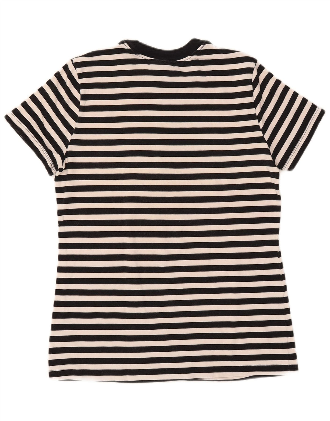 Camiseta feminina NIKE com estampa gráfica UK 12 médio preto listrado de algodão