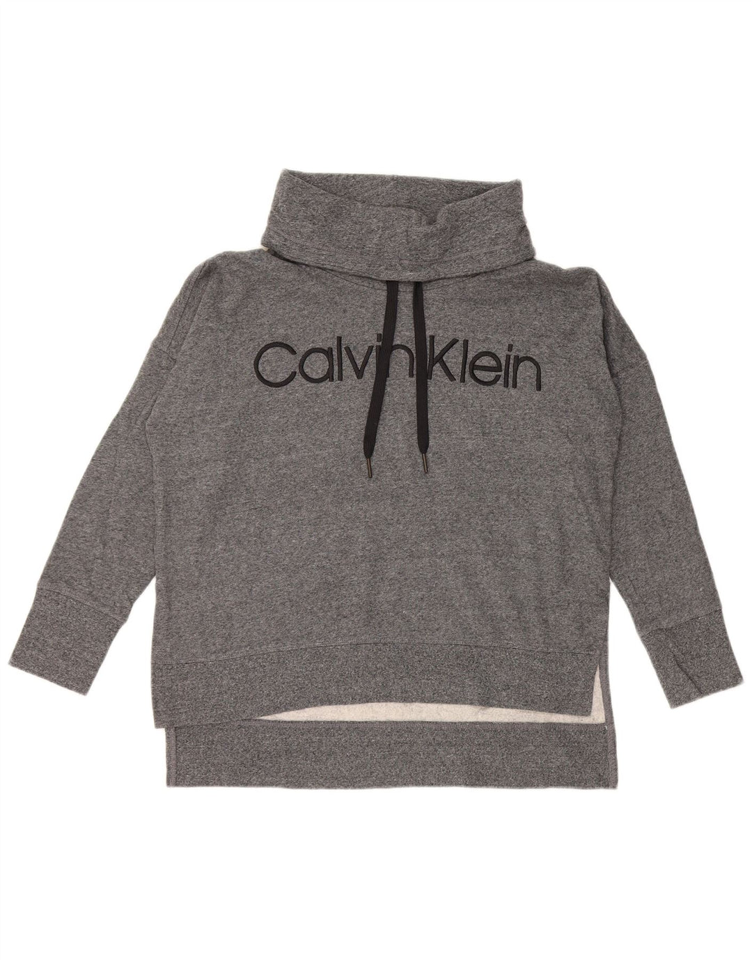 CALVIN KLEIN moletom feminino oversized gráfico jumper UK 14 cinza médio