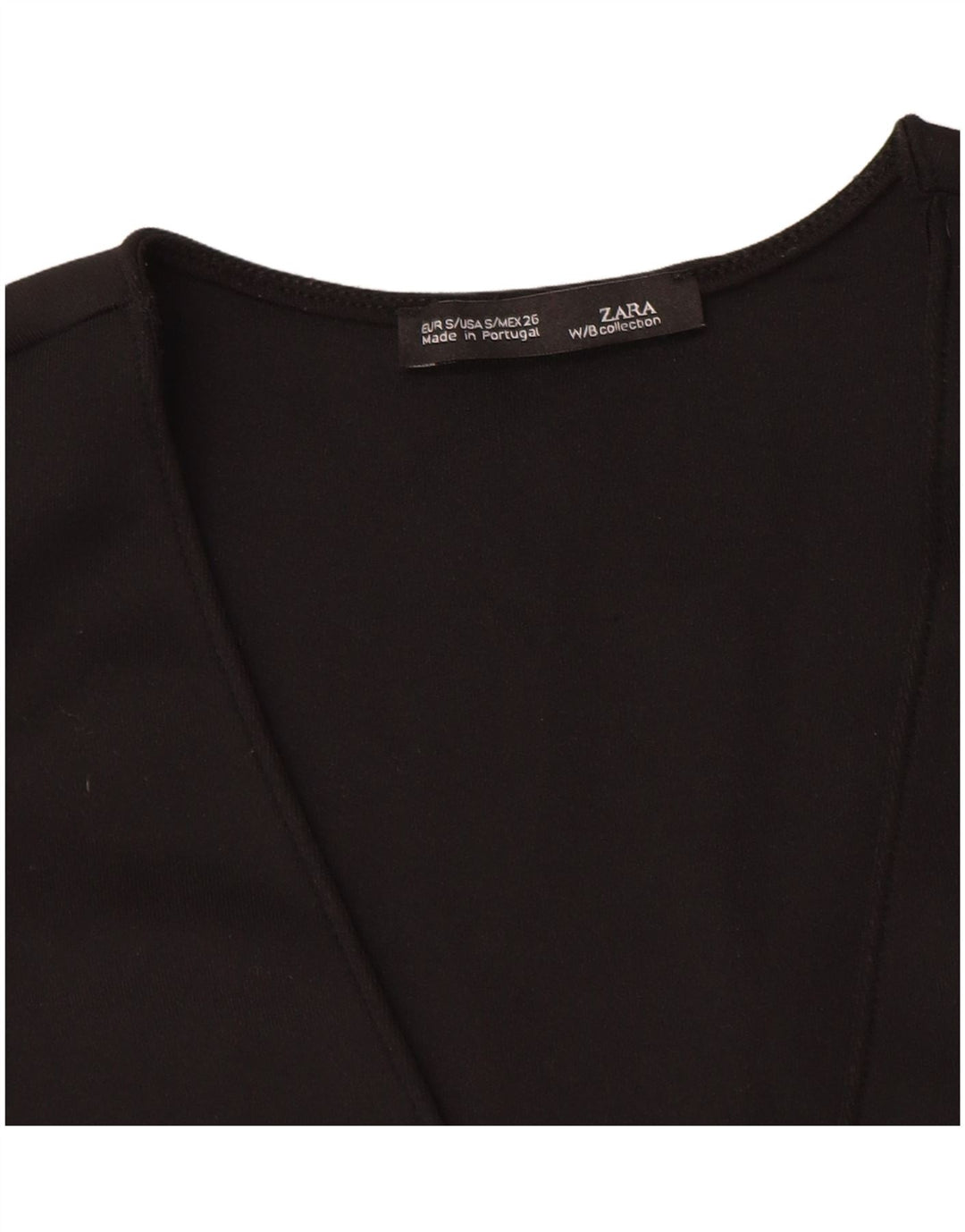 Blusa feminina sem mangas Zara Top UK 8 pequena preta