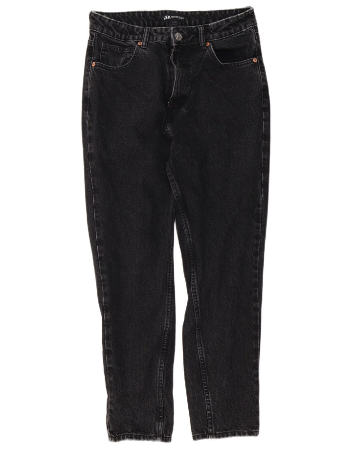 Zara Jeans Cônicos Femininos EU 40 Médio W30 L27 Preto