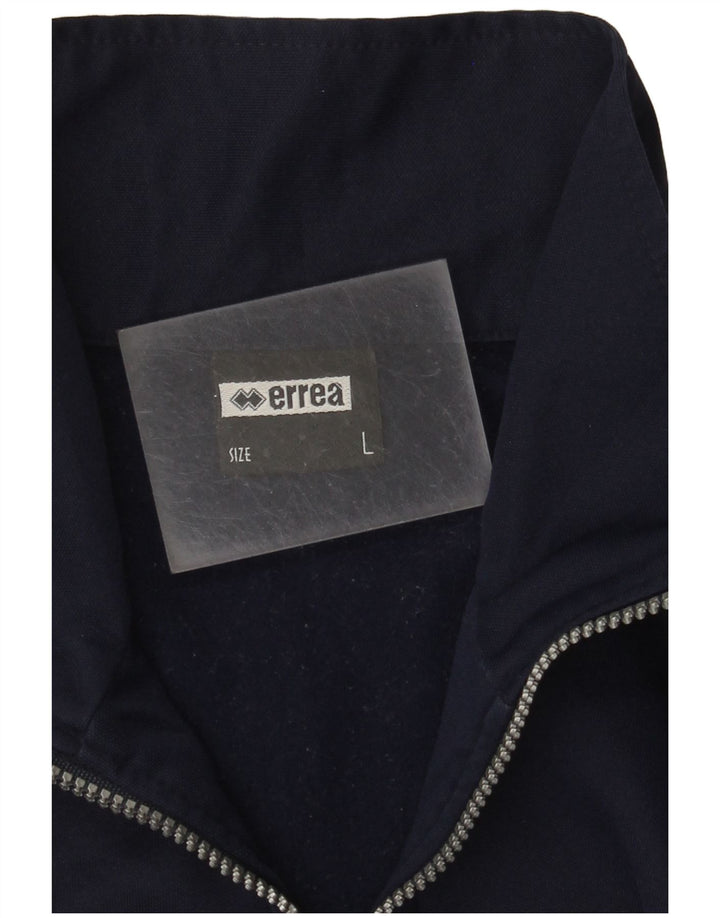 Suéter masculino Errea com zíper e gola grande poliéster azul marinho