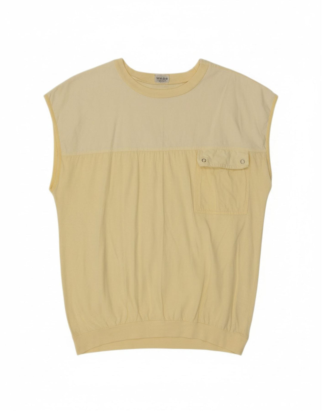 Blusa feminina FIXED RIVET Top UK 18 XL algodão amarelo