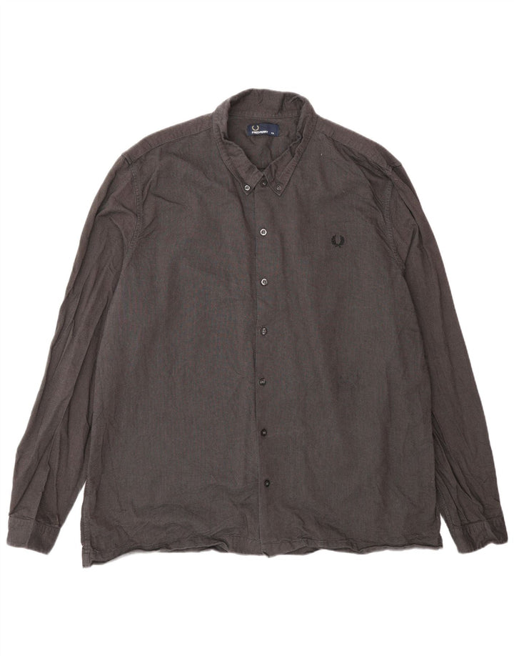 Camisa masculina Fred Perry 2XL algodão cinza