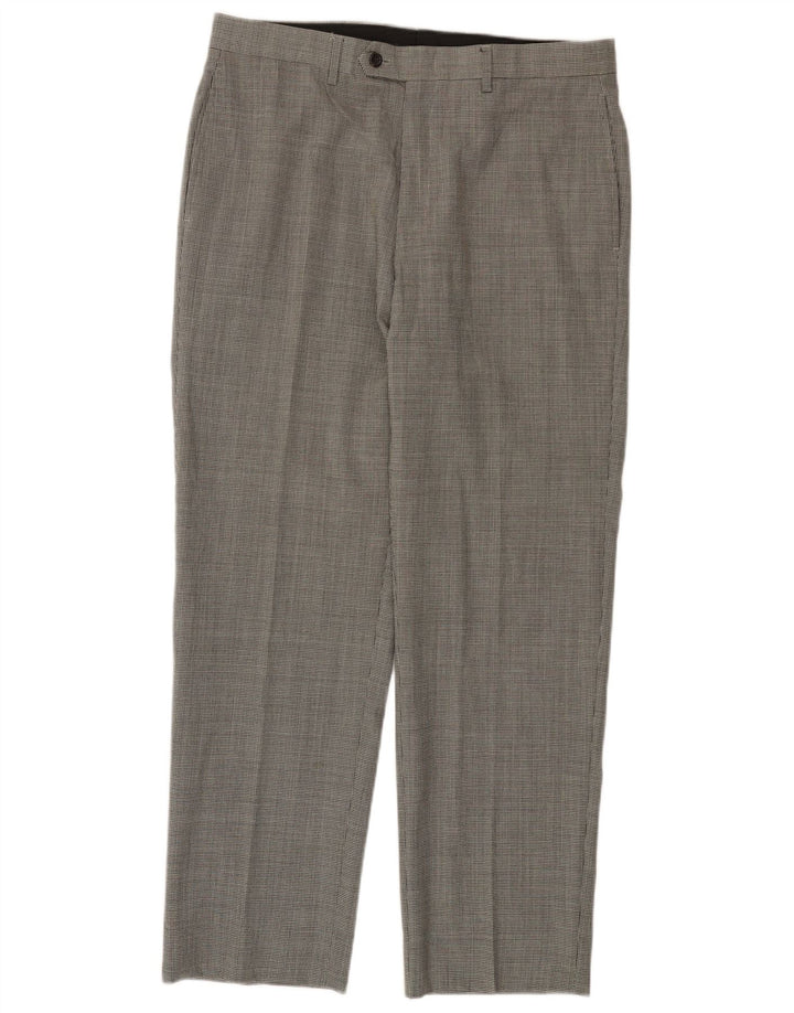 Calça masculina Ralph Lauren Total Comfort Suit W34 L29 preta Houndstooth