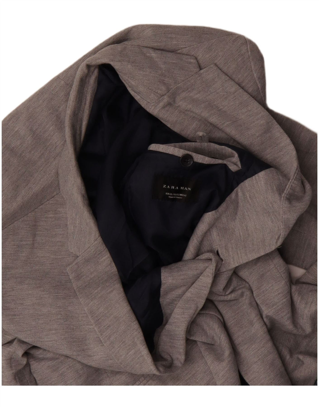 Jaqueta blazer masculina Zara com 2 botões UK 42 XL cinza poliéster