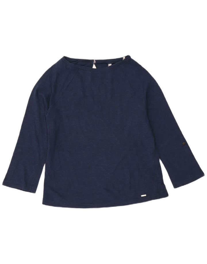 WOOLRICH Top feminino de manga comprida Reino Unido 16 grande azul marinho