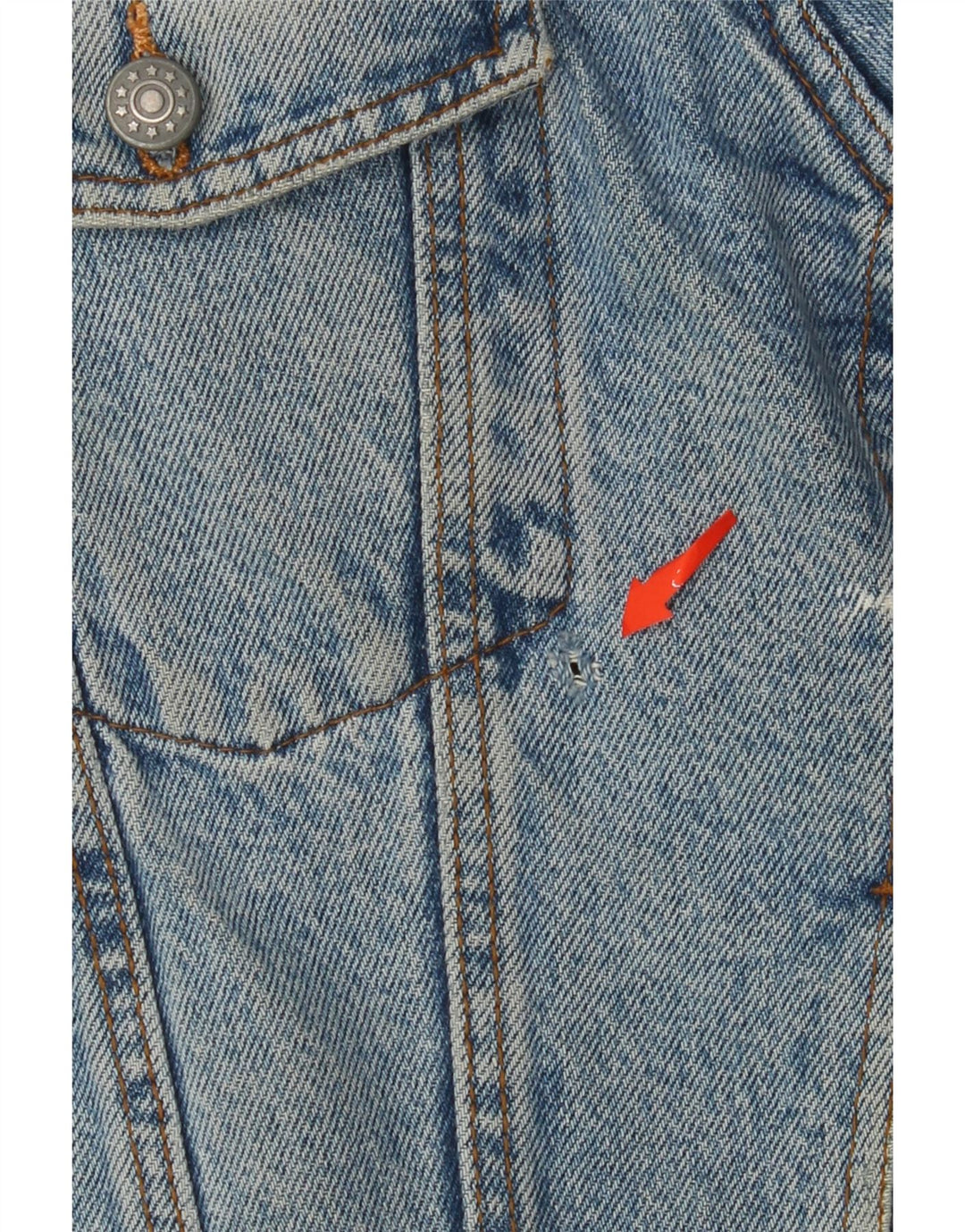 Jaqueta jeans masculina VINTAGE Sherpa UK 41 XL algodão azul