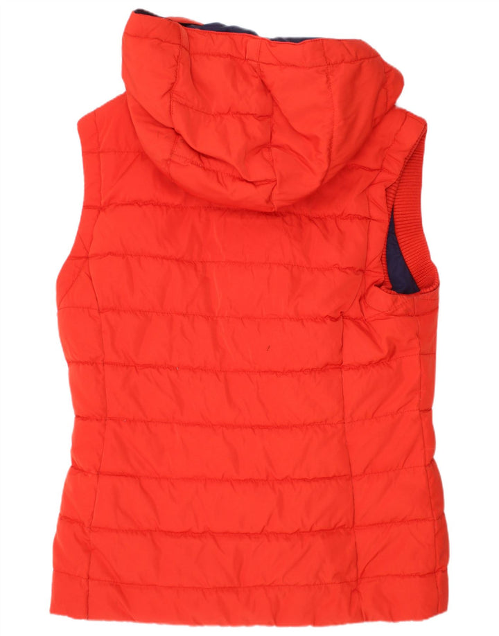 JACK WILLS Colete acolchoado com capuz feminino UK 8 pequeno poliéster vermelho