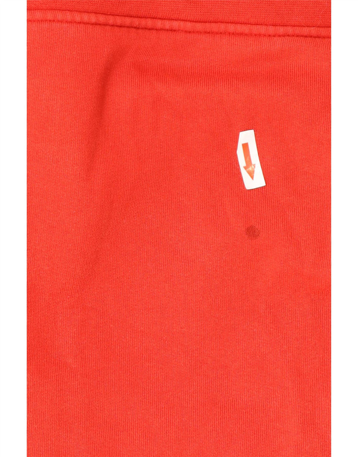 Adidas masculino zip moletom com capuz pequeno algodão vermelho