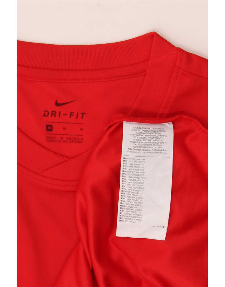 Nike Mens Dri Fit Camiseta Top Médio Poliéster Vermelho