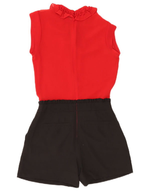 Macacão feminino Ted Baker com babado frontal tamanho 0 2XS vermelho colorblock poliéster
