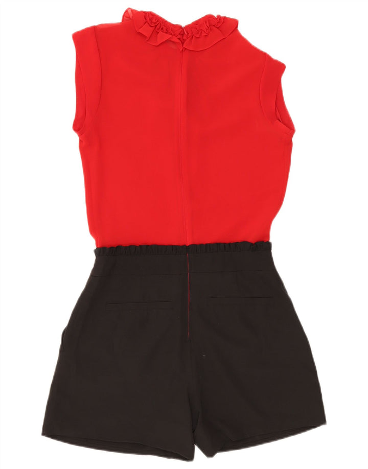 Macacão feminino Ted Baker com babado frontal tamanho 0 2XS vermelho colorblock poliéster