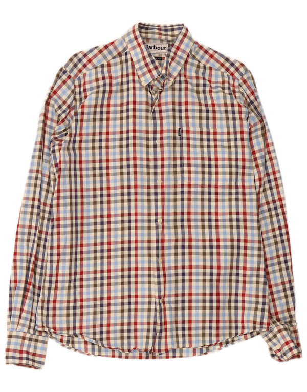 Camisa masculina Barbour sob medida de algodão guingão médio multicolorido