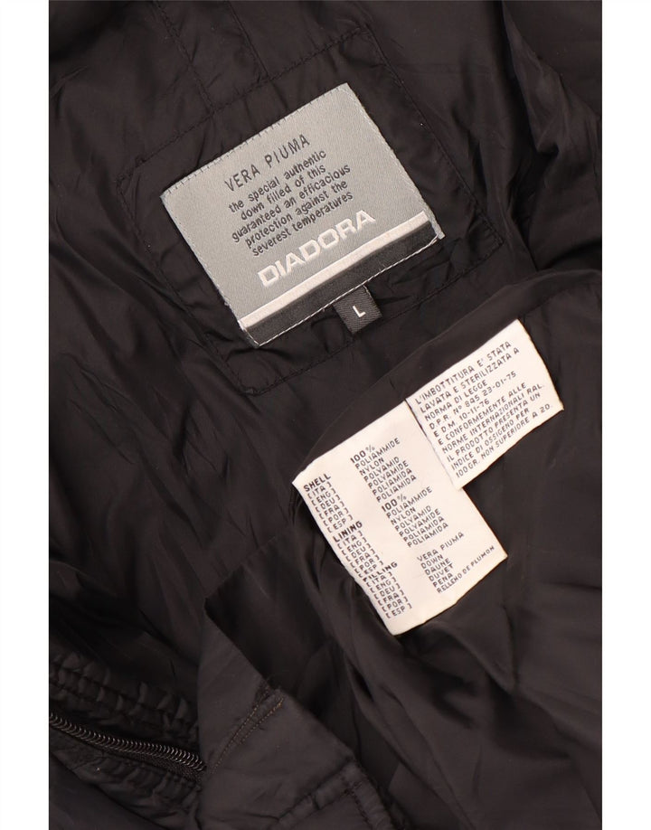 Jaqueta acolchoada masculina Diadora UK 40 grande nylon preto