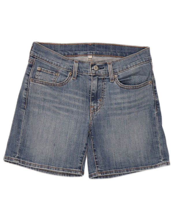 Shorts jeans feminino Levi's W27 pequeno algodão azul