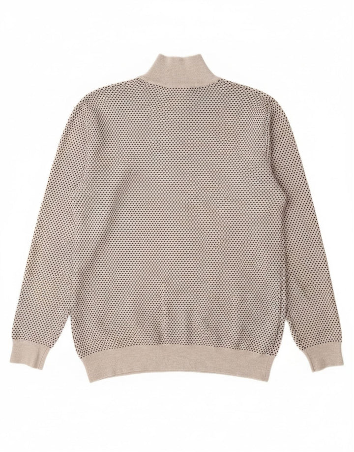Suéter cardigã masculino Trussardi grande viscose manchada cinza