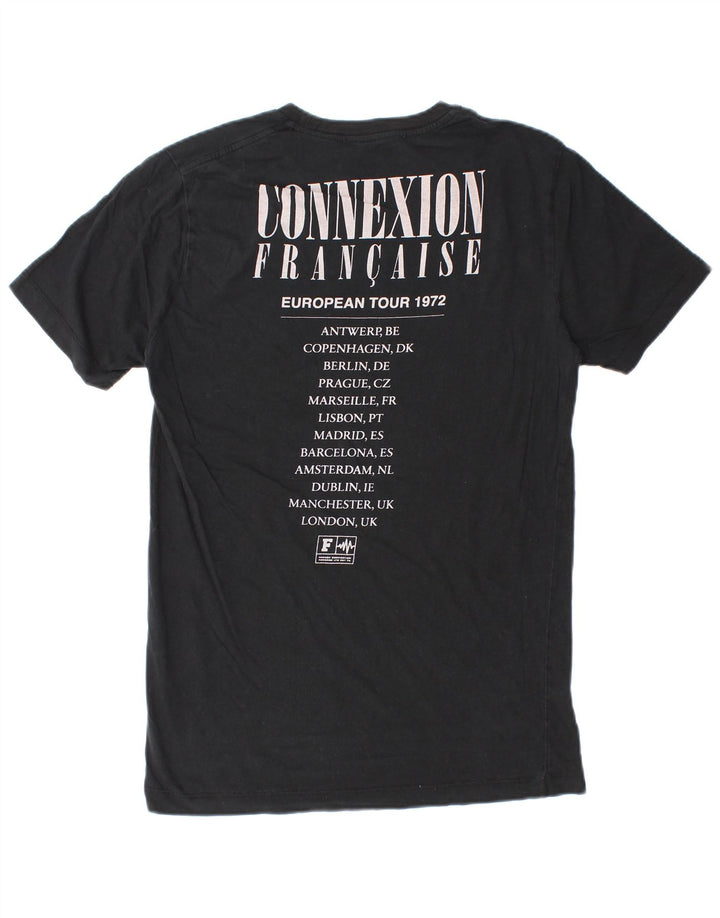 Camiseta gráfica masculina French Connection Top pequeno algodão preto