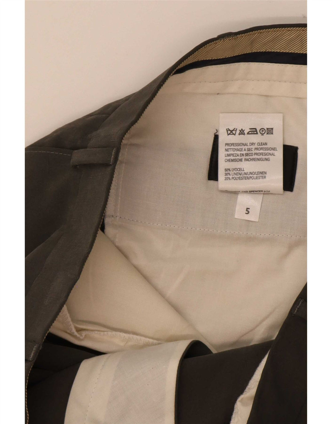 Calça masculina Marks & Spencer Pegged Suit W38 L31 cinza Lyocell