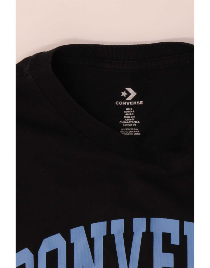 Converse Mens Graphic T-Shirt Top Pequeno Algodão Preto