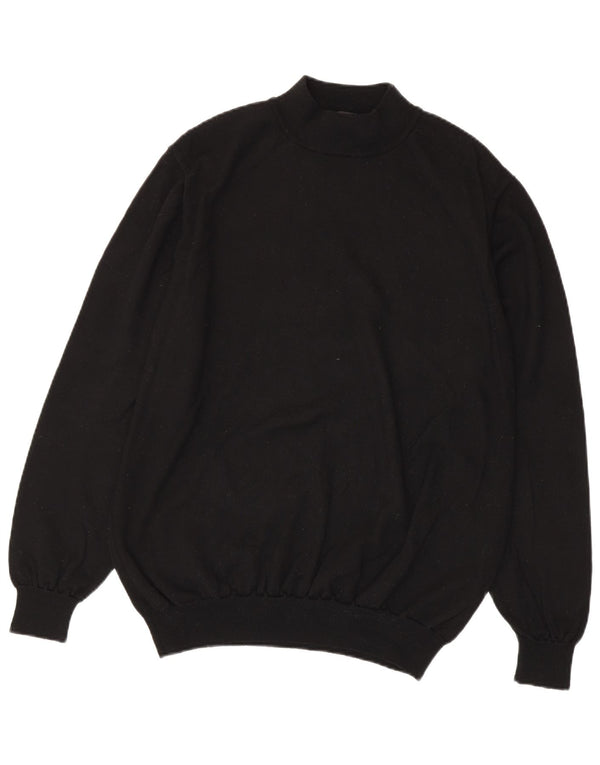 Hugo Boss Suéter masculino com gola tartaruga 3XL lã virgem preta