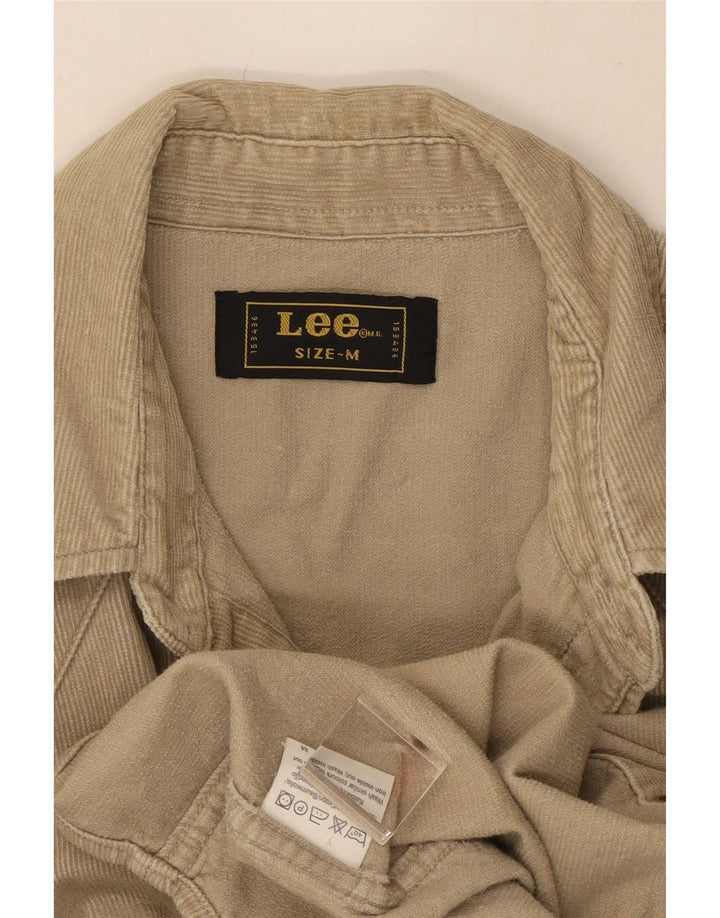 Camisa masculina de veludo cotelê Lee algodão bege médio