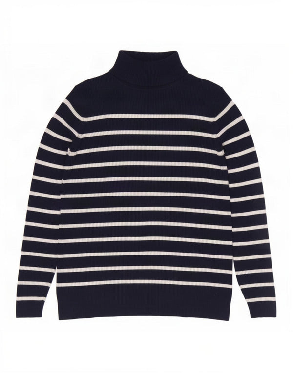 Suéter feminino Marks & Spencer com gola tartaruga Reino Unido 20 2XL azul marinho