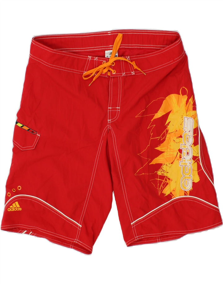 Shorts de natação masculinos ADIDAS em poliéster vermelho médio