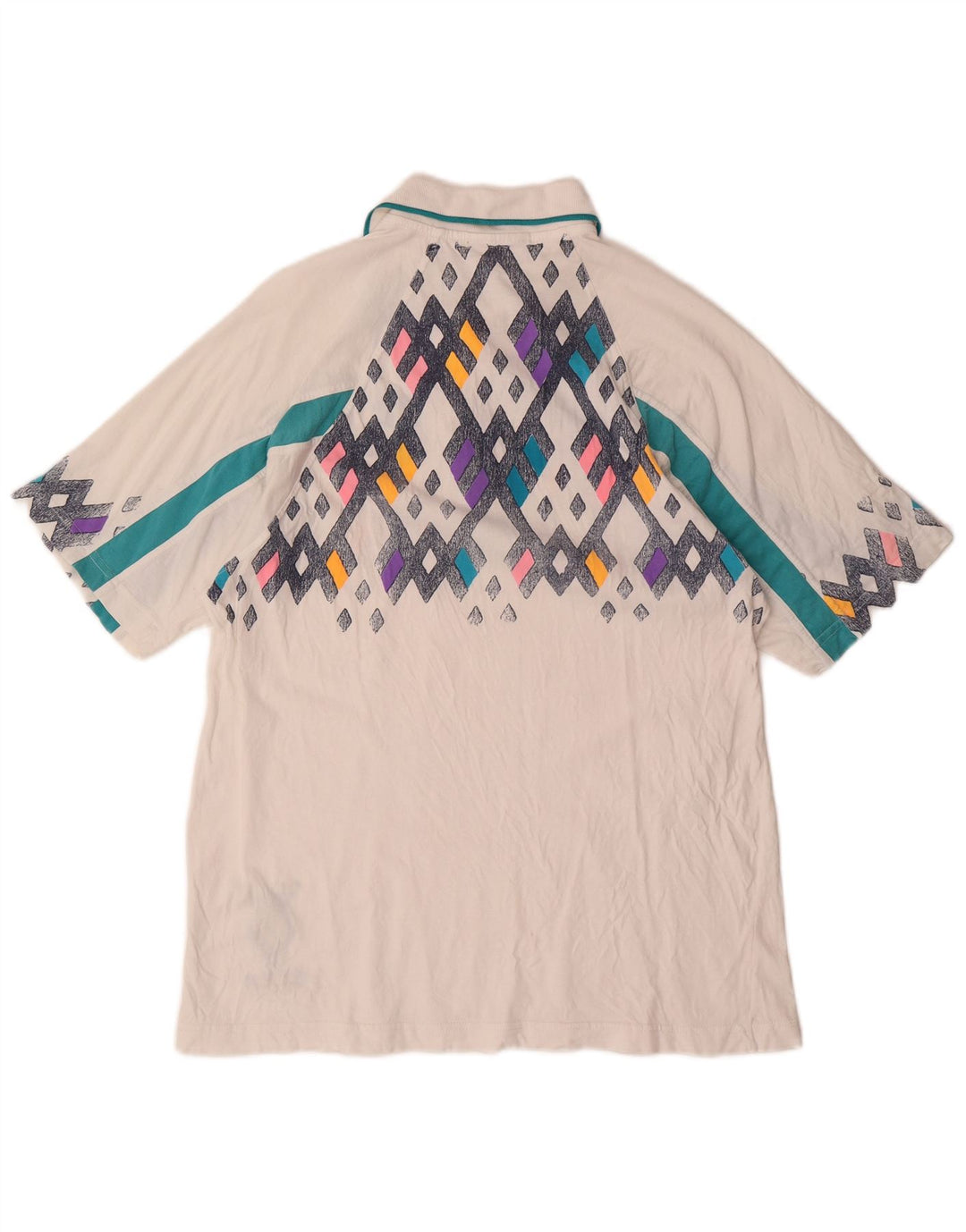 Camisa polo masculina LOTTO média branca geométrica