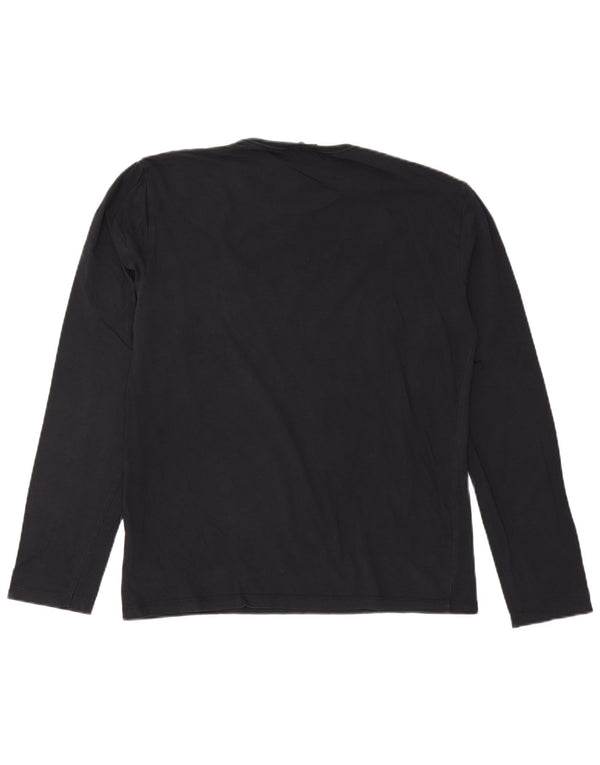 Top masculino Gas de manga comprida 2XL algodão azul marinho