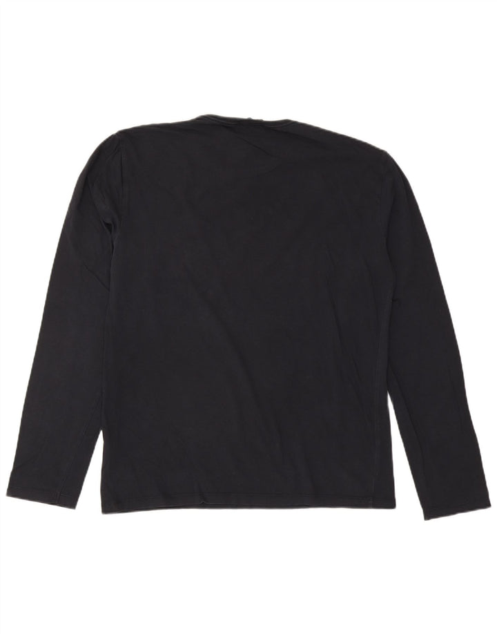 Top masculino Gas de manga comprida 2XL algodão azul marinho