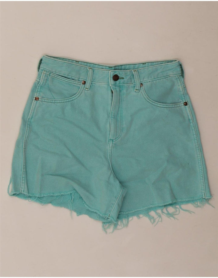 Shorts jeans feminino WRANGLER W28 algodão turquesa médio