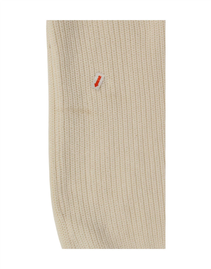 GILBERTO Womens Zip Neck Jumper Sweater UK 18 XL Off White Cotton Vintage Gilberto and Second-Hand Gilberto from Messina Hembry 