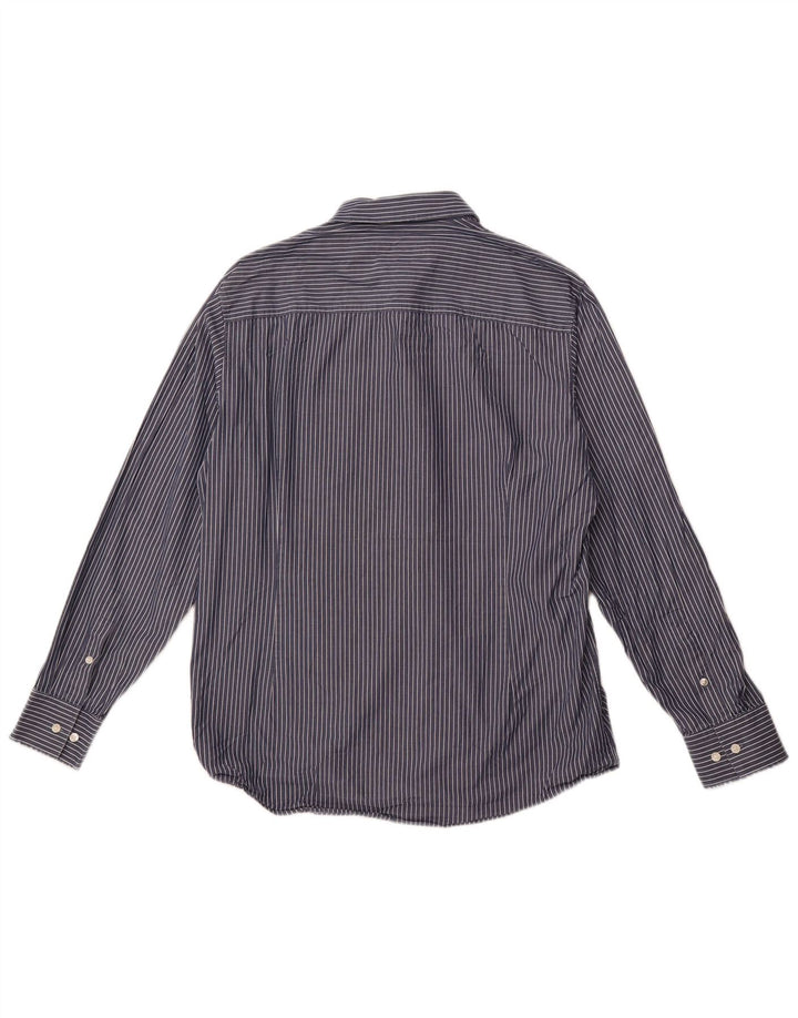 Camisa masculina CALVIN KLEIN Slim Fit tamanho 43 grande listra azul marinho