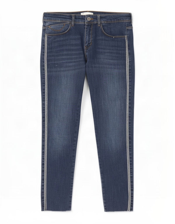 Calça jeans reta feminina Zara EU 40 médio W30 L27 azul