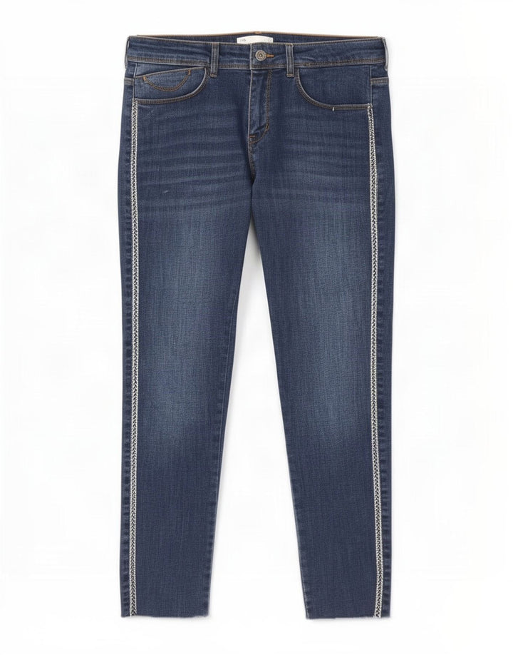 Calça jeans reta feminina Zara EU 40 médio W30 L27 azul
