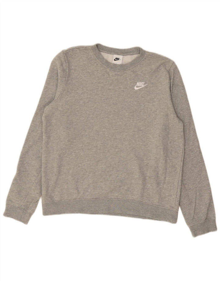 NIKE Mens Moletom Jumper Pequeno Algodão Cinza