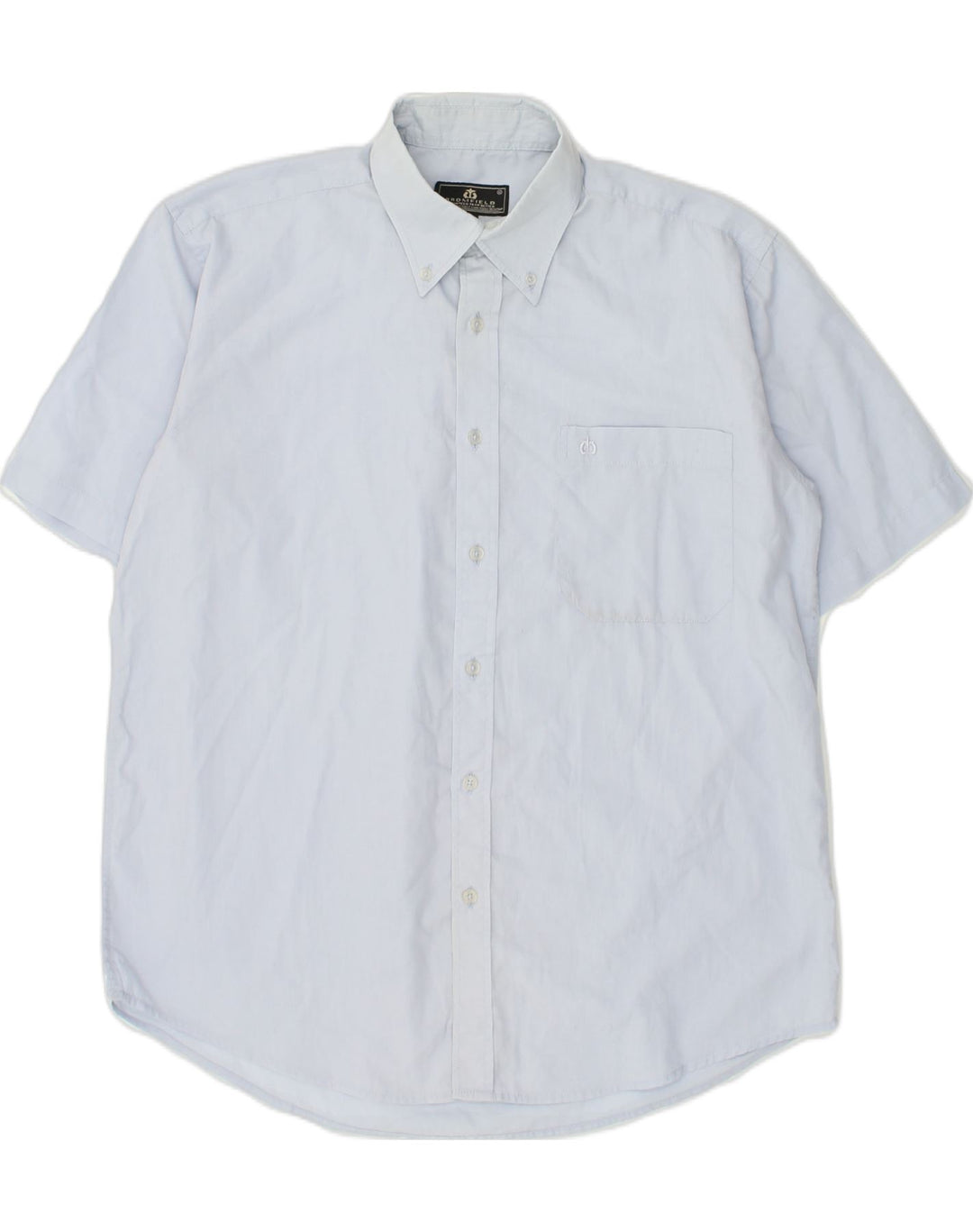 VINTAGE Mens Short Sleeve Shirt Medium Blue Cotton | Vintage Vintage | Thrift | Second-Hand Vintage | Used Clothing | Messina Hembry 