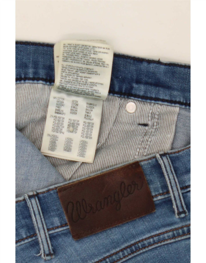 Wrangler Mens Straight Jeans W36 L30 Azul Algodão