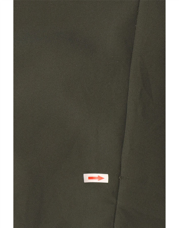 Vestido feminino Zara com bainha sem mangas UK 12 poliéster cáqui médio