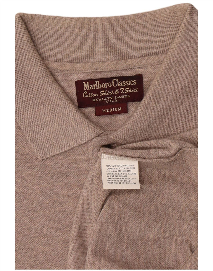 Camisa polo masculina Marlboro Classics algodão bege médio