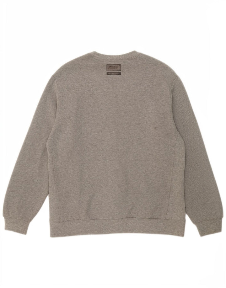 Superdry moletom feminino grande com estampa gráfica UK 14 grande algodão cinza
