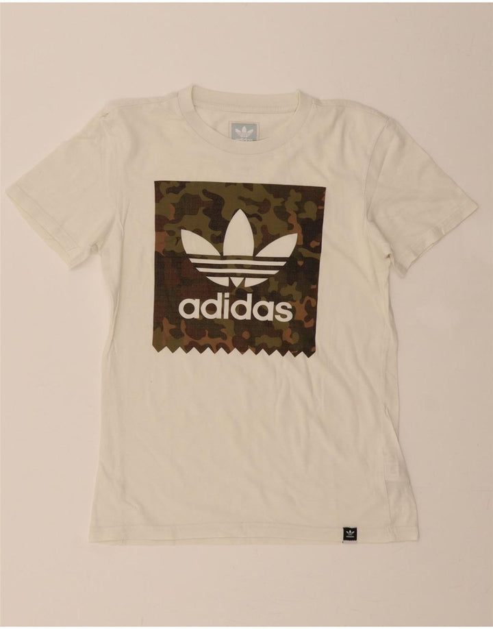 ADIDAS Mens Graphic T-Shirt Top XS White Cotton Vintage Adidas and Second-Hand Adidas from Messina Hembry 