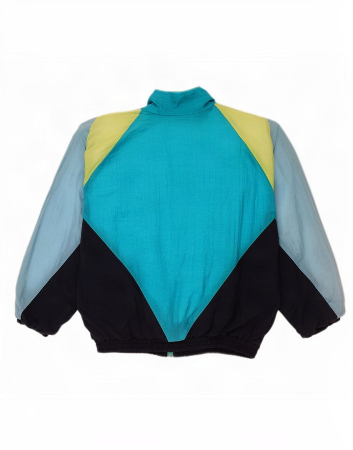 Jaqueta masculina vintage de ajuste solto, jaqueta pequena, bloco colorido multicolorido
