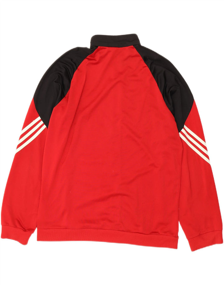 Adidas Mens Treino Top Jaqueta Médio Vermelho Colorblock Poliéster