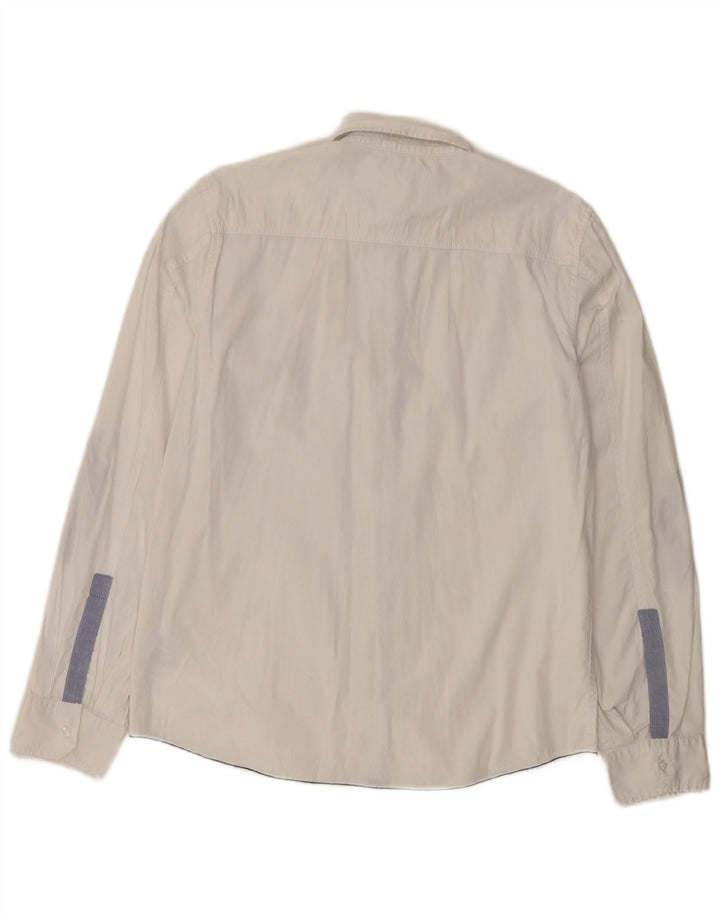 Camisa feminina Guess UK 16 grande algodão branco