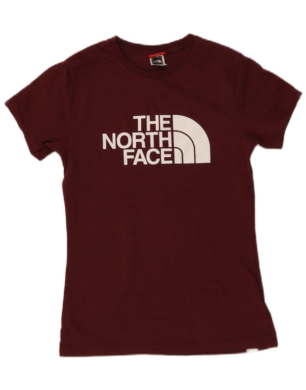 Camiseta feminina The North Face com estampa gráfica Reino Unido 8 pequeno algodão Borgonha