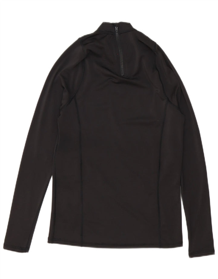 Mistral Mens Graphic Zip Neck Pulôver Treino Top Pequeno Poliéster Preto